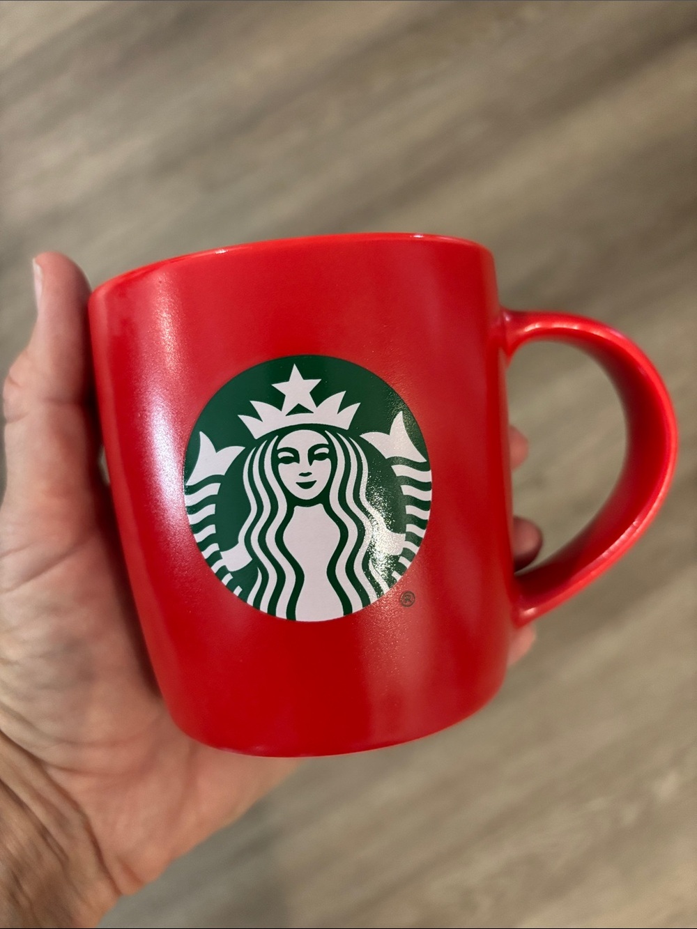 Starbucks Green Logo on Red Ceramic Coffee Mug 2025